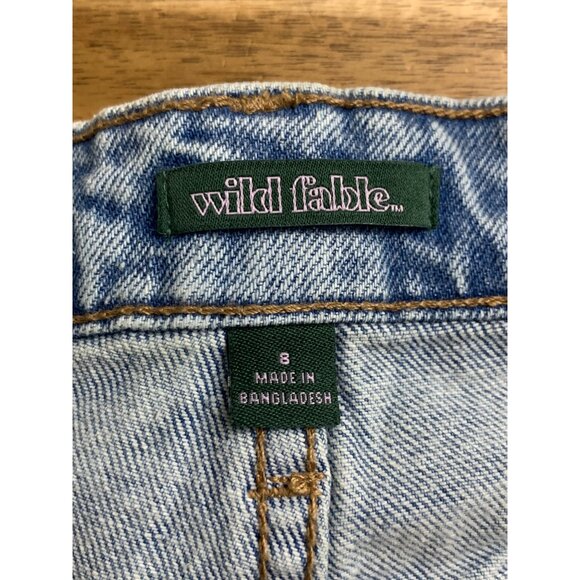 Wild Fable Junior Teens Distressed Denim High-Waisted Shorts w/ Raw Hem Size 8 - Picture 12 of 14
